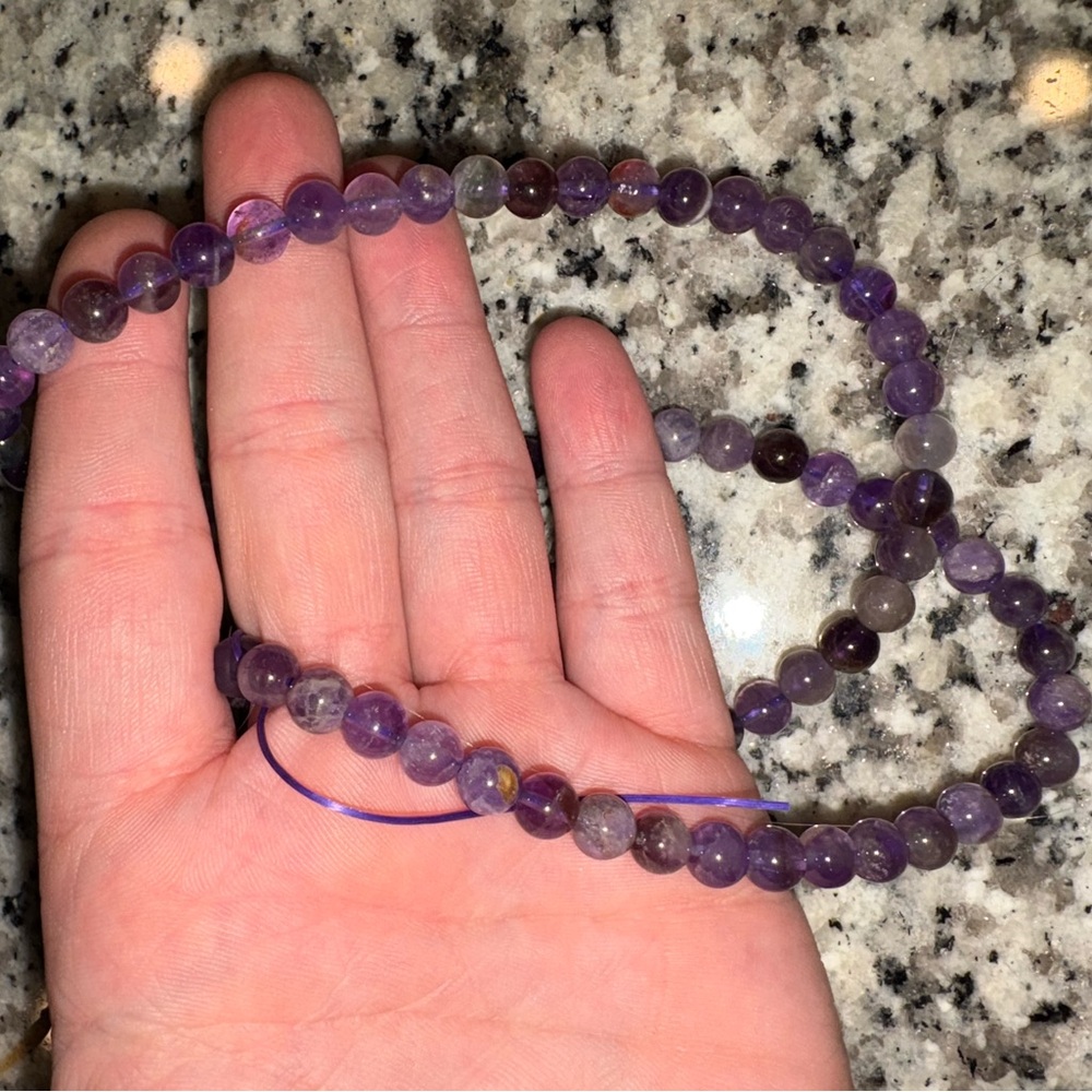REAL Amethyst necklace! No dye 100% natural color!